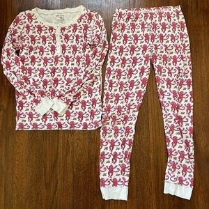 Roller Rabbit Pink and White Monkey Print Kids Pajama Set